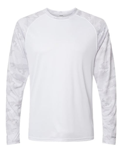 Paragon Unisex Cayman Performance Camo Colorblocked Long Sleeve T-Shirt - White Front