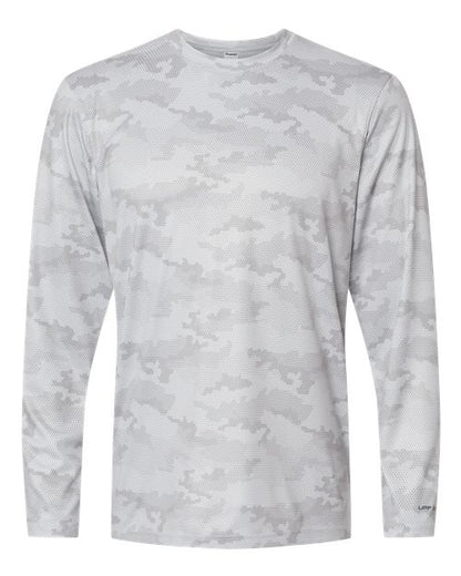 Paragon Unisex Pompano Performance Camo Long Sleeve T-Shirt - Aluminum Front