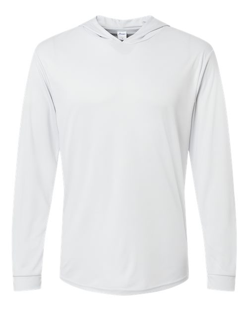 Paragon Unisex Bahama Performance Hooded Long Sleeve T-Shirt - Aluminum Front