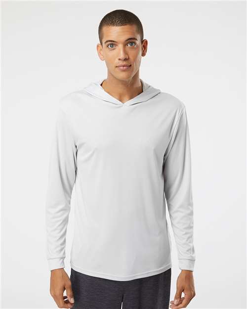 Paragon Unisex Bahama Performance Hooded Long Sleeve T-Shirt - Model Front