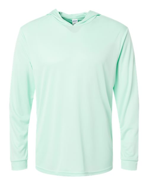 Paragon Unisex Bahama Performance Hooded Long Sleeve T-Shirt - Mint Green Front