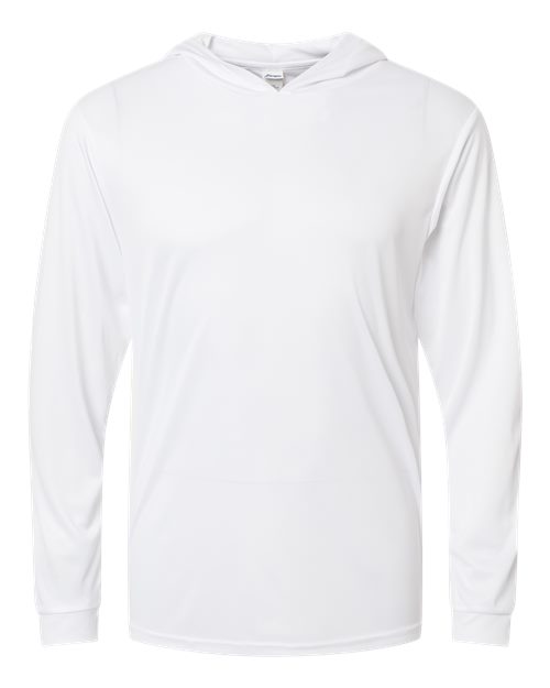 Paragon Unisex Bahama Performance Hooded Long Sleeve T-Shirt - White Front