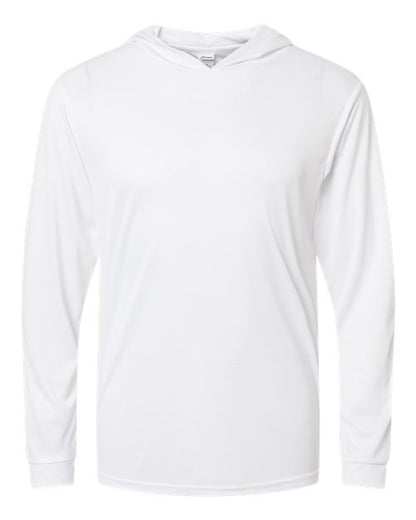 Paragon Unisex Bahama Performance Hooded Long Sleeve T-Shirt - White Front
