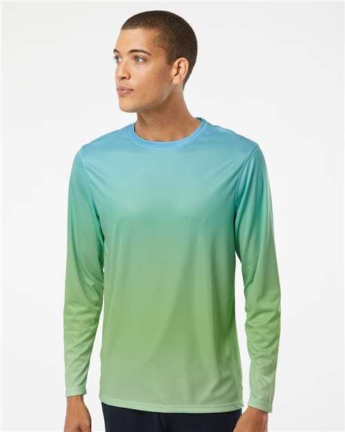 Paragon Unisex Barbados Performance Pin Dot Long Sleeve T-Shirt - Model Front