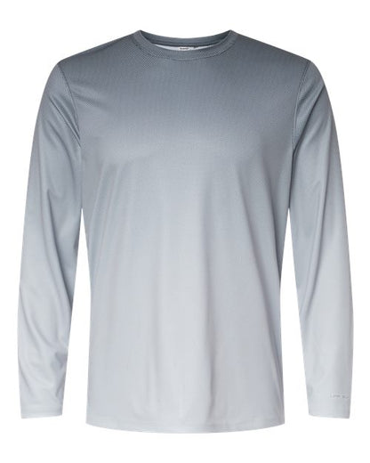 Paragon Unisex Barbados Performance Pin Dot Long Sleeve T-Shirt - Black/ Light Charcoal Front