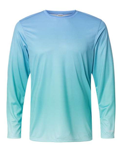 Paragon Unisex Barbados Performance Pin Dot Long Sleeve T-Shirt - Blue Mist/ Light Teal Front
