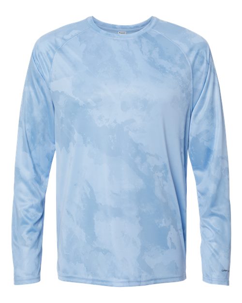 Paragon Unisex Cabo Camo Performance Long Sleeve T-Shirt - Blue Mist Front