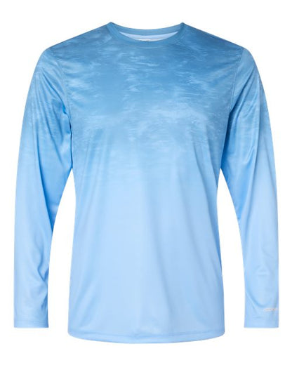 Paragon Unisex Montauk Oceanic Fade Performance Long Sleeve T-Shirt - Blue Mist Fade Front