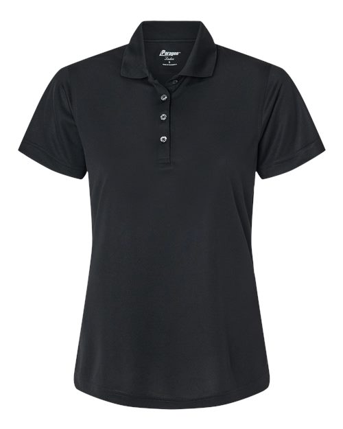 Paragon Women's Saratoga Performance Mini Mesh Polo - Black Front