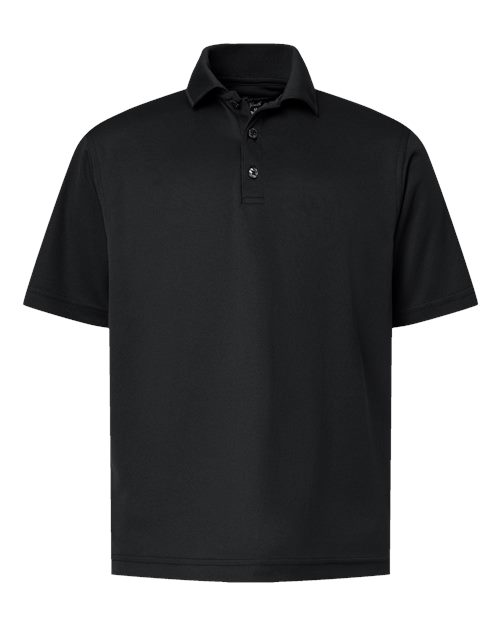 Paragon Youth Saratoga Performance Mini Mesh Polo - Black Front