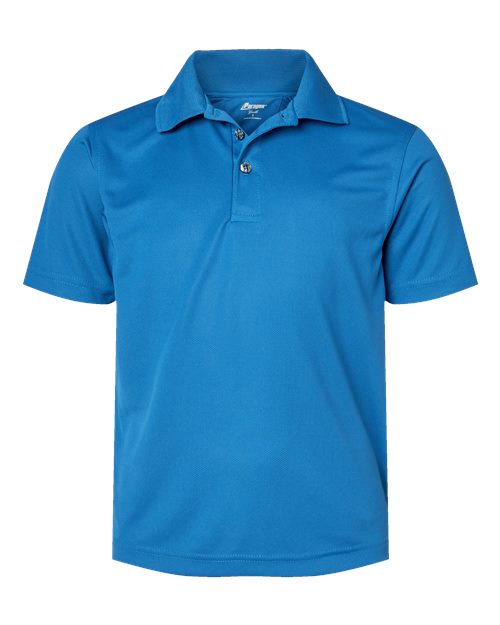 Paragon Youth Saratoga Performance Mini Mesh Polo - Turquoise Front