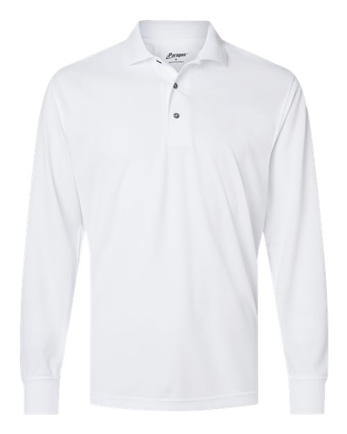 Paragon Men's Prescott Long Sleeve Polo - White Front