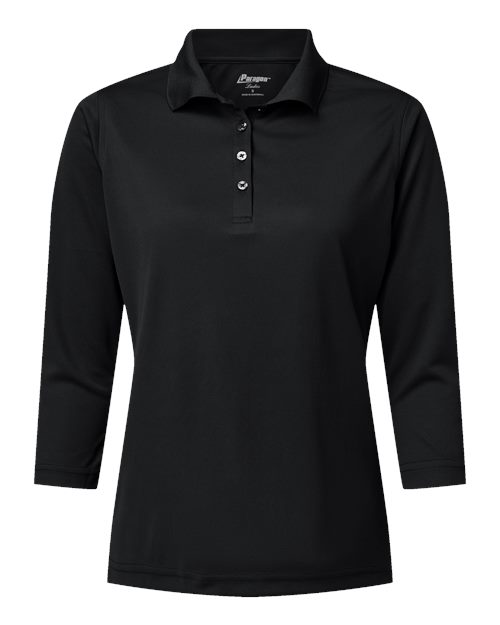 Paragon Women's Lady Palm Three-Quarter Sleeve Polo - Black Front