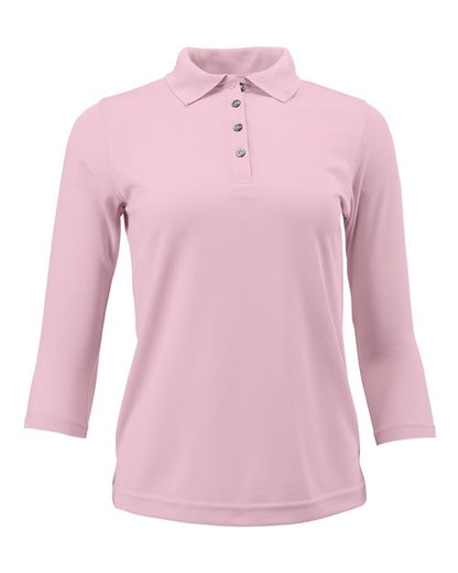Paragon Women's Lady Palm Three-Quarter Sleeve Polo - Charity Pink Front