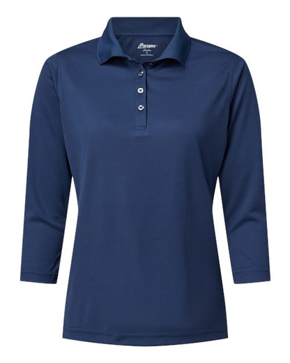 Paragon Women's Lady Palm Three-Quarter Sleeve Polo - Navy Front