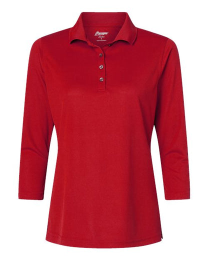 Paragon Women's Lady Palm Three-Quarter Sleeve Polo - Red Front