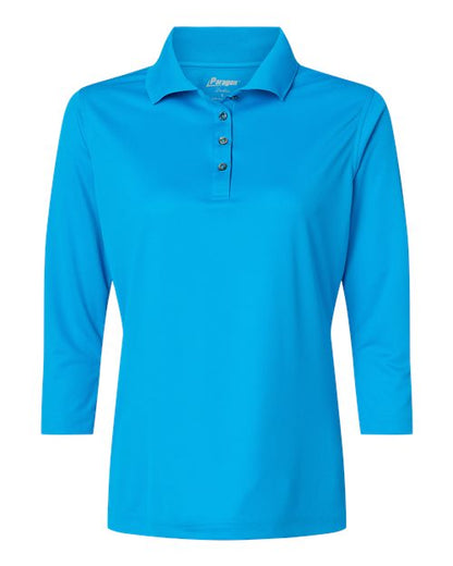 Paragon Women's Lady Palm Three-Quarter Sleeve Polo - Turquoise Front