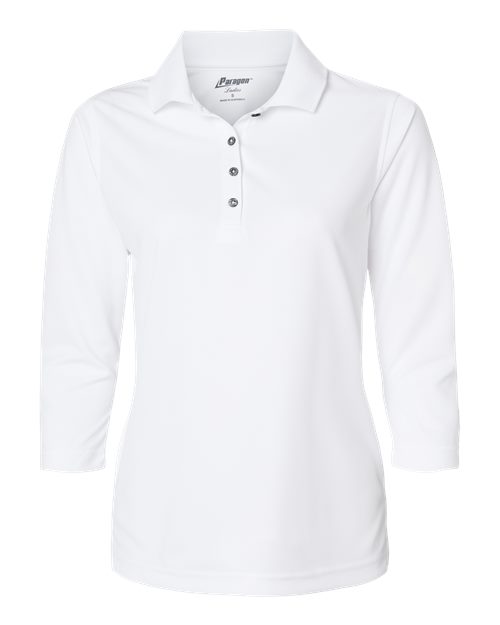 Paragon Women's Lady Palm Three-Quarter Sleeve Polo - White Front