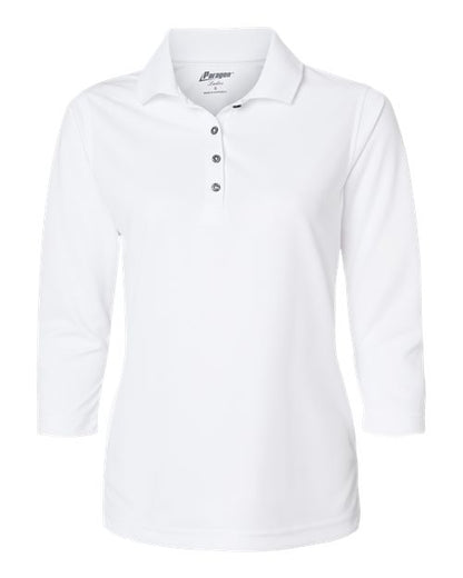 Paragon Women's Lady Palm Three-Quarter Sleeve Polo - White Front