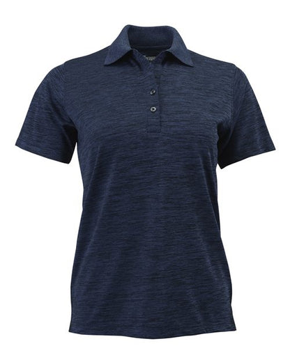 Paragon Women's Dakota Striated Heather Polo - Deep Blue Heather Front