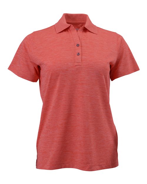 Paragon Women's Dakota Striated Heather Polo - Melon Heather Front