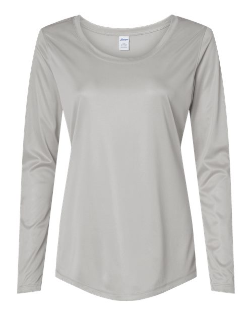 Paragon Women's Long Islander Performance Long Sleeve T-Shirt - Aluminum Front