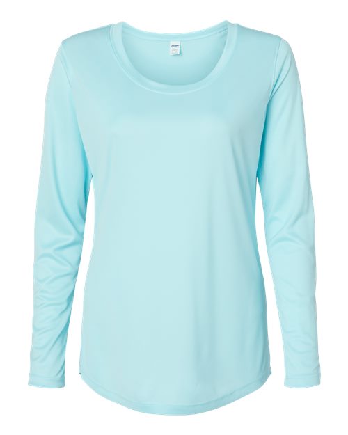 Paragon Women's Long Islander Performance Long Sleeve T-Shirt - Aqua Blue Front