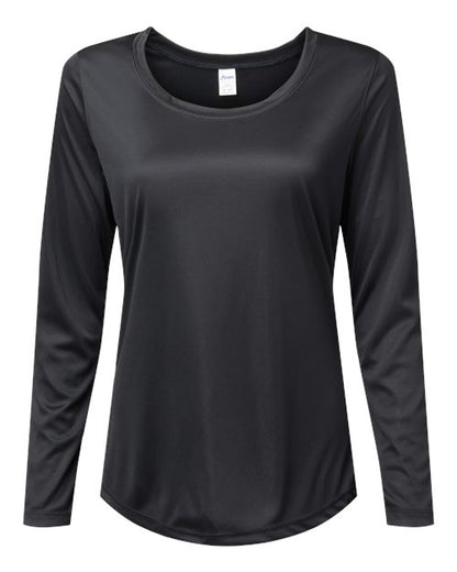 Paragon Women's Long Islander Performance Long Sleeve T-Shirt - Black Front