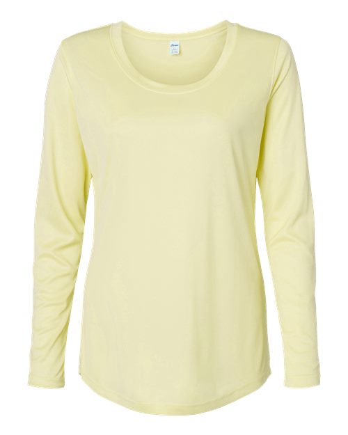 Paragon Women's Long Islander Performance Long Sleeve T-Shirt - Pale Yellow Front
