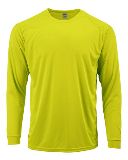 Paragon Youth Long Islander Performance Long Sleeve T-Shirt - Safety Green Front