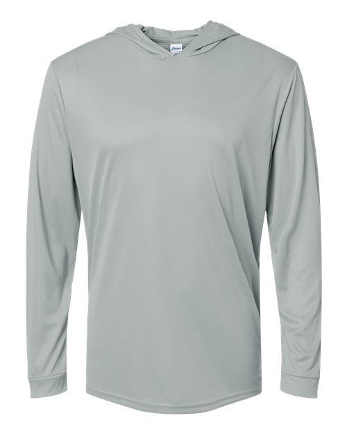 Paragon Unisex Bahama Performance Hooded Long Sleeve T-Shirt - Medium Grey Front