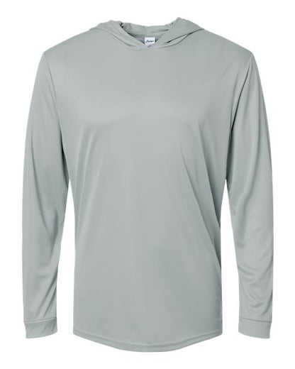 Paragon Unisex Bahama Performance Hooded Long Sleeve T-Shirt - Medium Grey Front