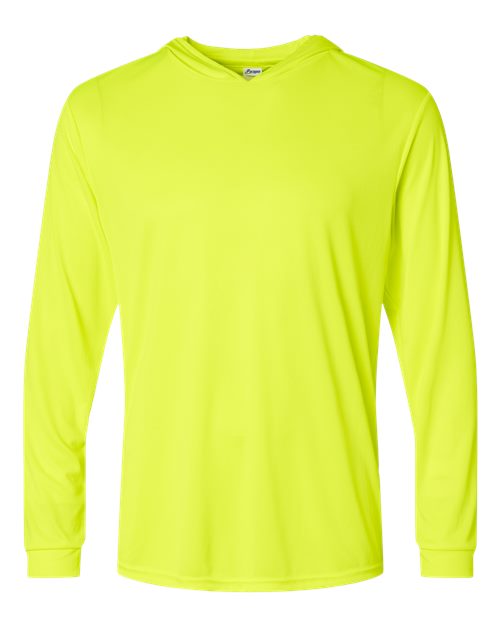 Paragon Unisex Bahama Performance Hooded Long Sleeve T-Shirt - Safety Green Front