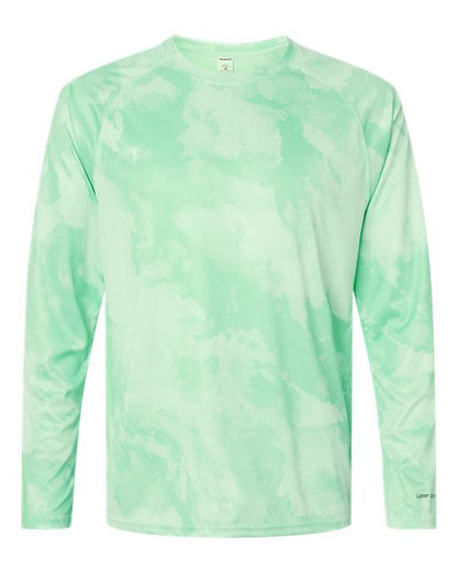 Paragon Unisex Cabo Camo Performance Long Sleeve T-Shirt - Mint Green Front
