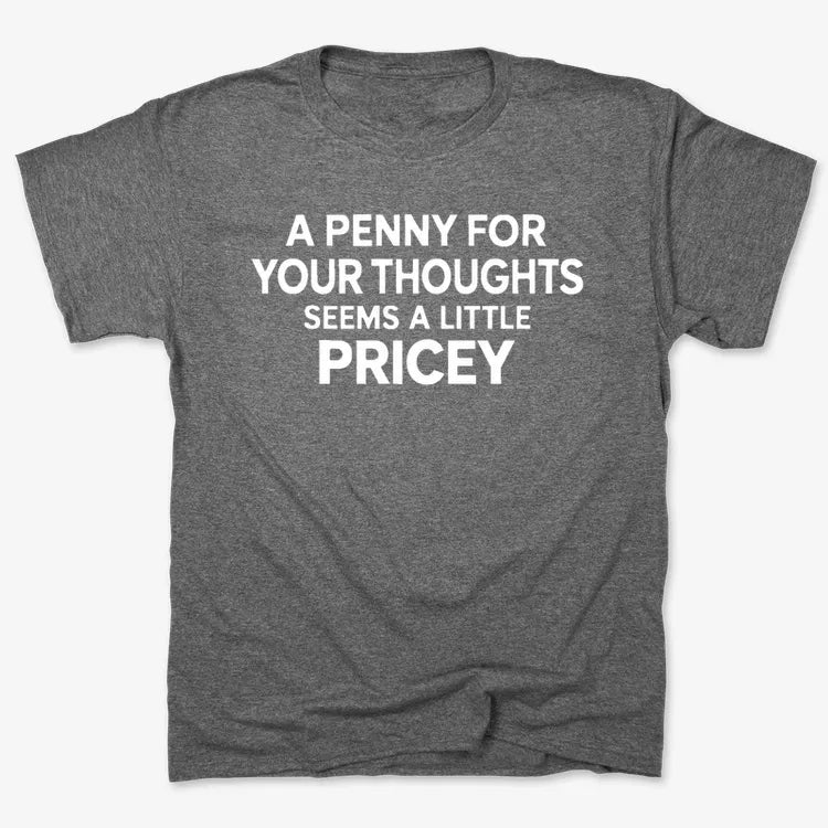 A Penny for Your Thoughts Seems a Little Pricey-Unisex Heavyweight T-Shirt-Charcoal Heather