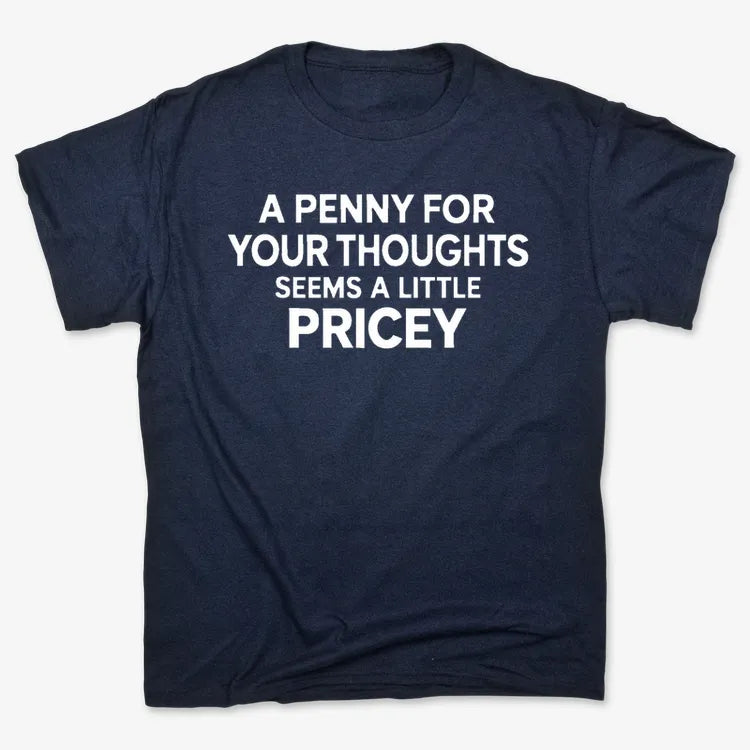 A Penny for Your Thoughts Seems a Little Pricey-Unisex Heavyweight T-Shirt-Navy Blue