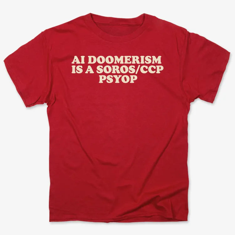 AI DOOMERISM IS A SOROS/CCP PSYOP-Men's T-Shirt-Red