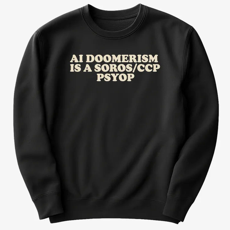 AI DOOMERISM IS A SOROS/CCP PSYOP-Sweater-Black