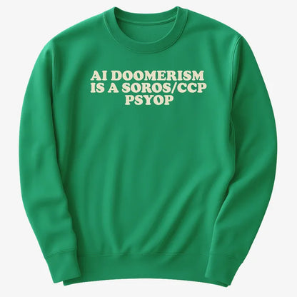 AI DOOMERISM IS A SOROS/CCP PSYOP-Sweater-Green