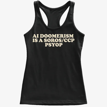 AI DOOMERISM IS A SOROS/CCP PSYOP-Women's Tank Top-Midnight