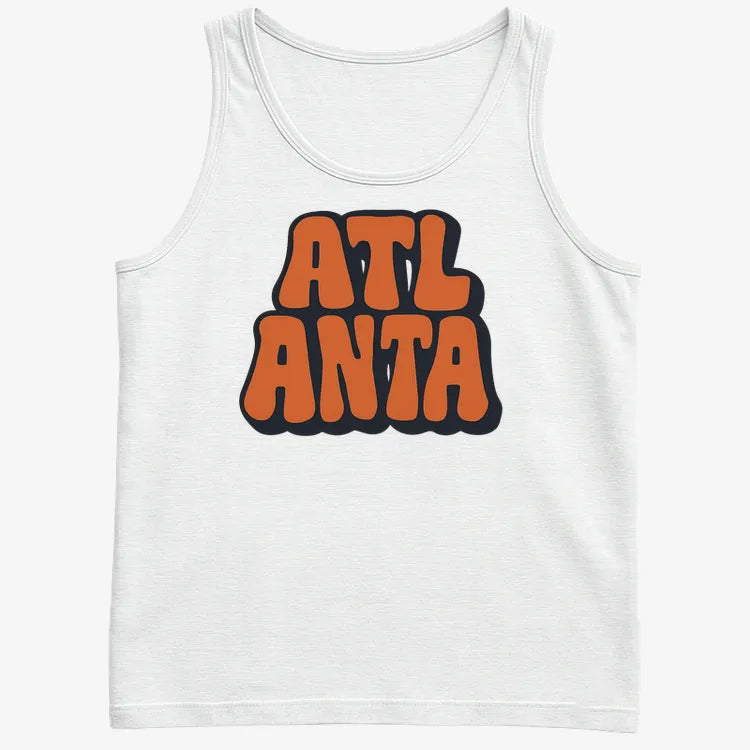 ATLANTA Groovy Grphic-Men's Tank Top-White
