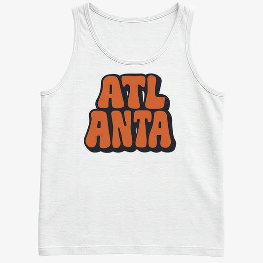 ATLANTA Groovy Grphic-Men's Tank Top-White