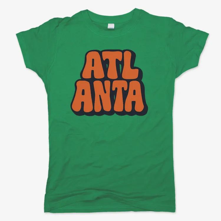 ATLANTA Groovy Grphic-Women's T-Shirt-Lucky Green