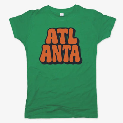 ATLANTA Groovy Grphic-Women's T-Shirt-Lucky Green