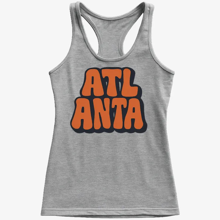 ATLANTA Groovy Grphic-Women's Tank Top-Gray Granite
