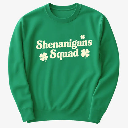 Shenanigans Squad St. Patrick's Day Four Leaf Clover Design