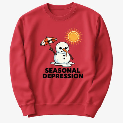 Seasonal Depression Melting Snowman