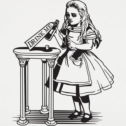 Alice Drink Me Bottle Wonderland Illustration