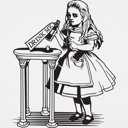 Alice Drink Me Bottle Wonderland Illustration