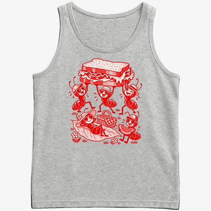 Ants Picnic with Sandwich and Basket-Men's Tank Top-Gray Heather